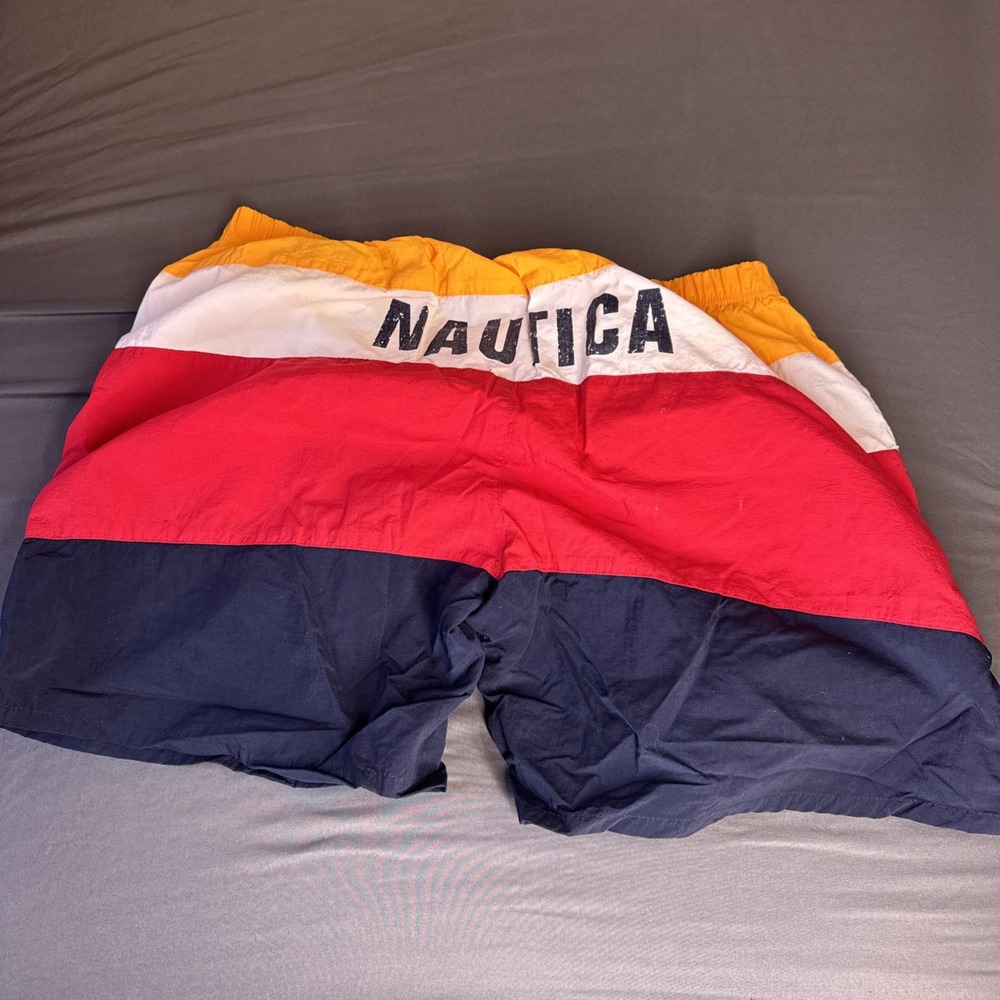 Men's Large Nautica Men's Swim Trunks Striped‎ - Picture 6 of 6